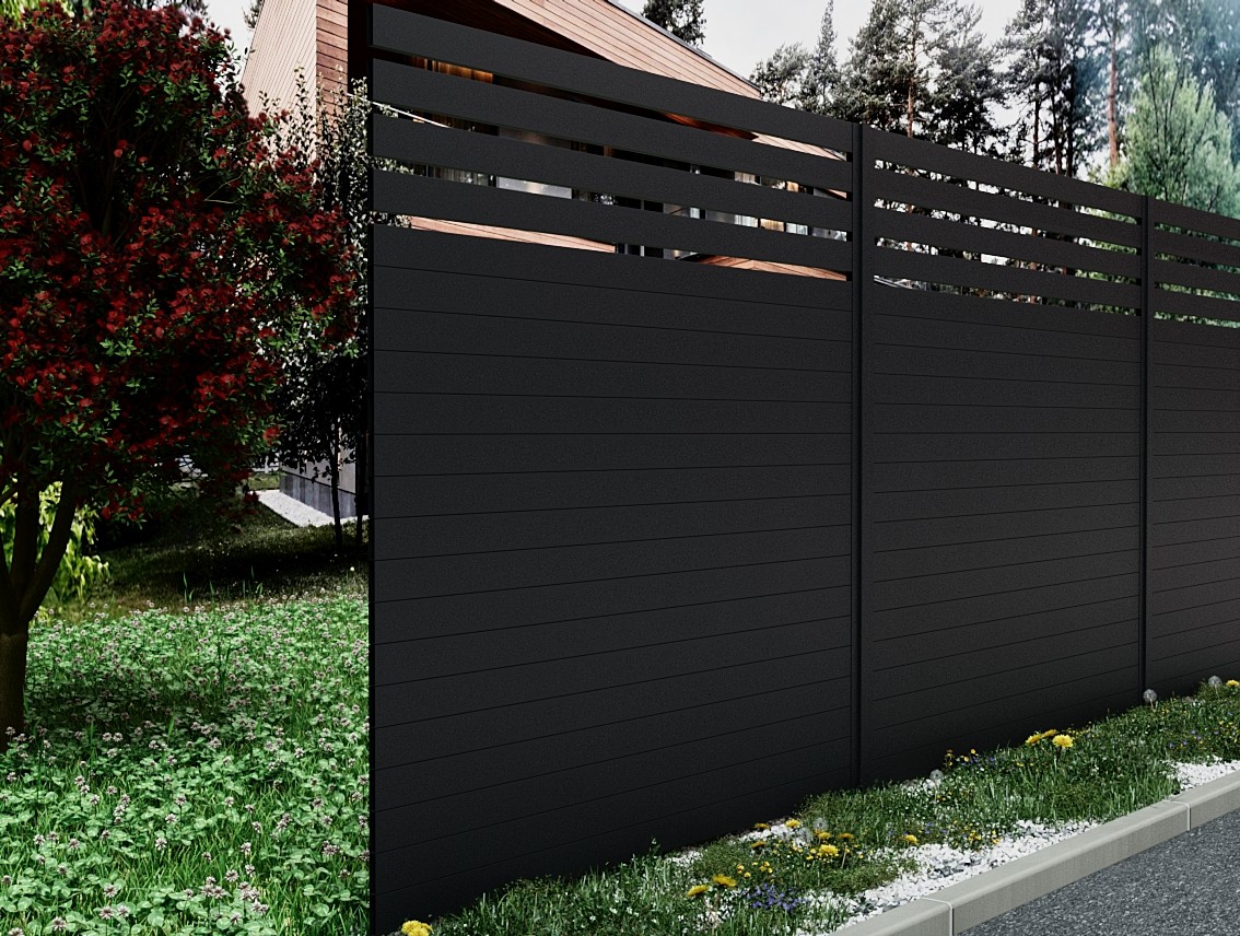 Aluminum Horizontal Slat MIX Fence