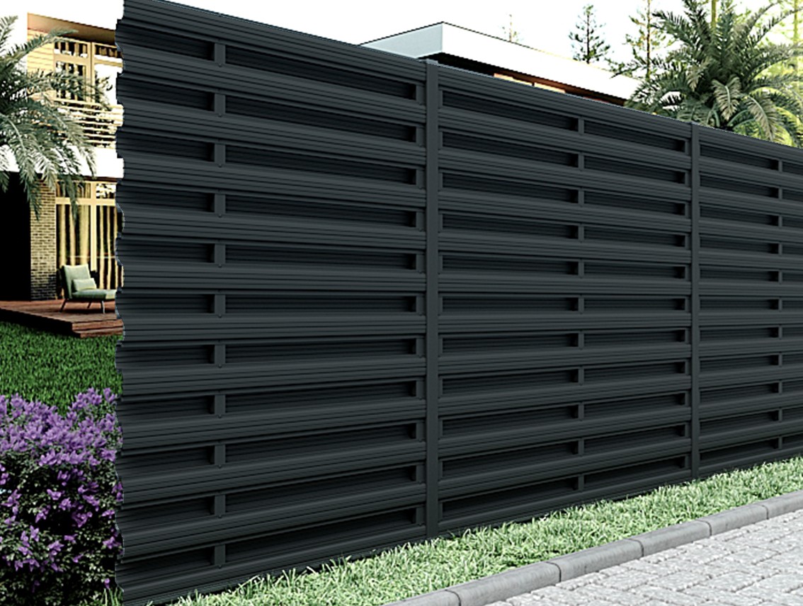 Horizontal Picket Fence Black - CUSTOM Fences