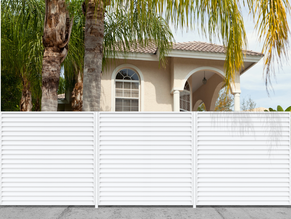 High-grade Louvered Fence White