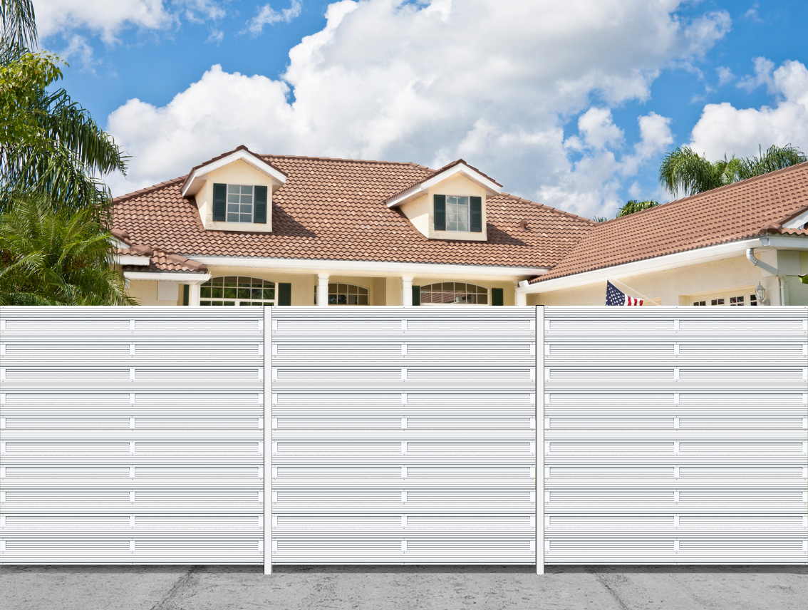 Horizontal Picket Fence White
