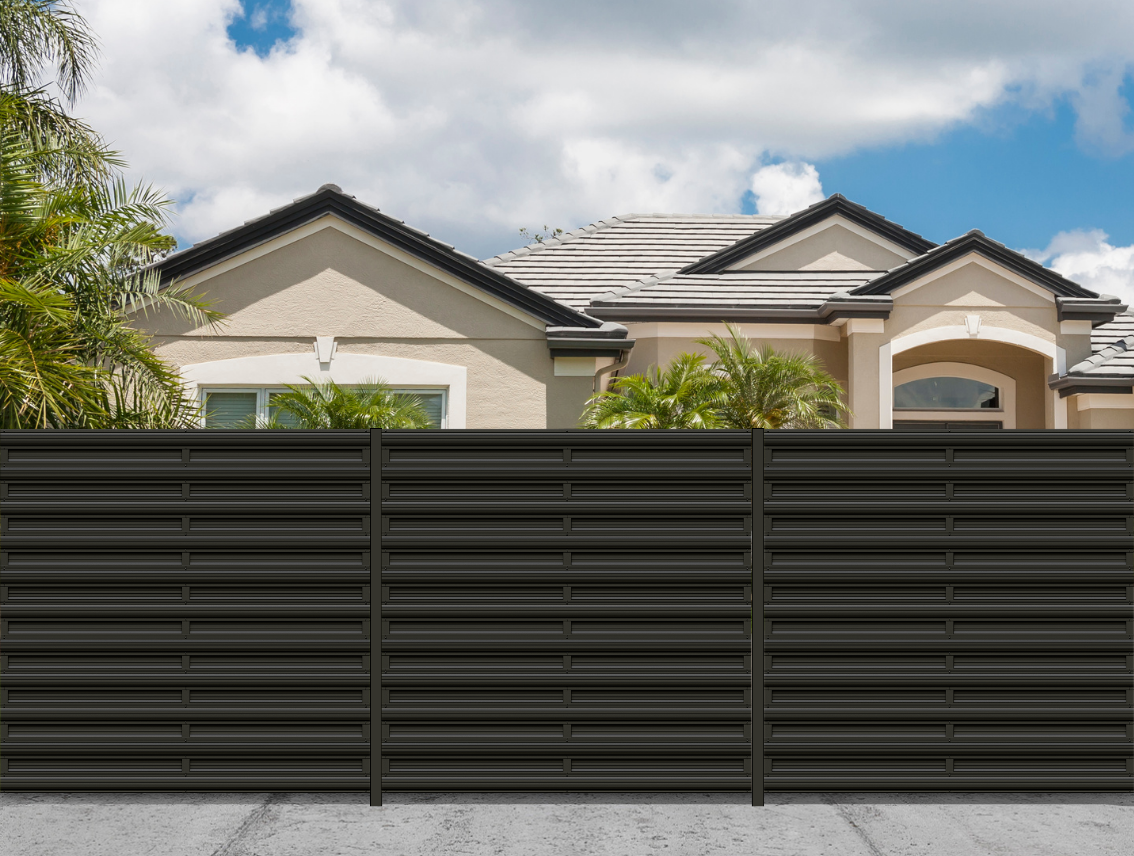 Horizontal Picket Fence Black