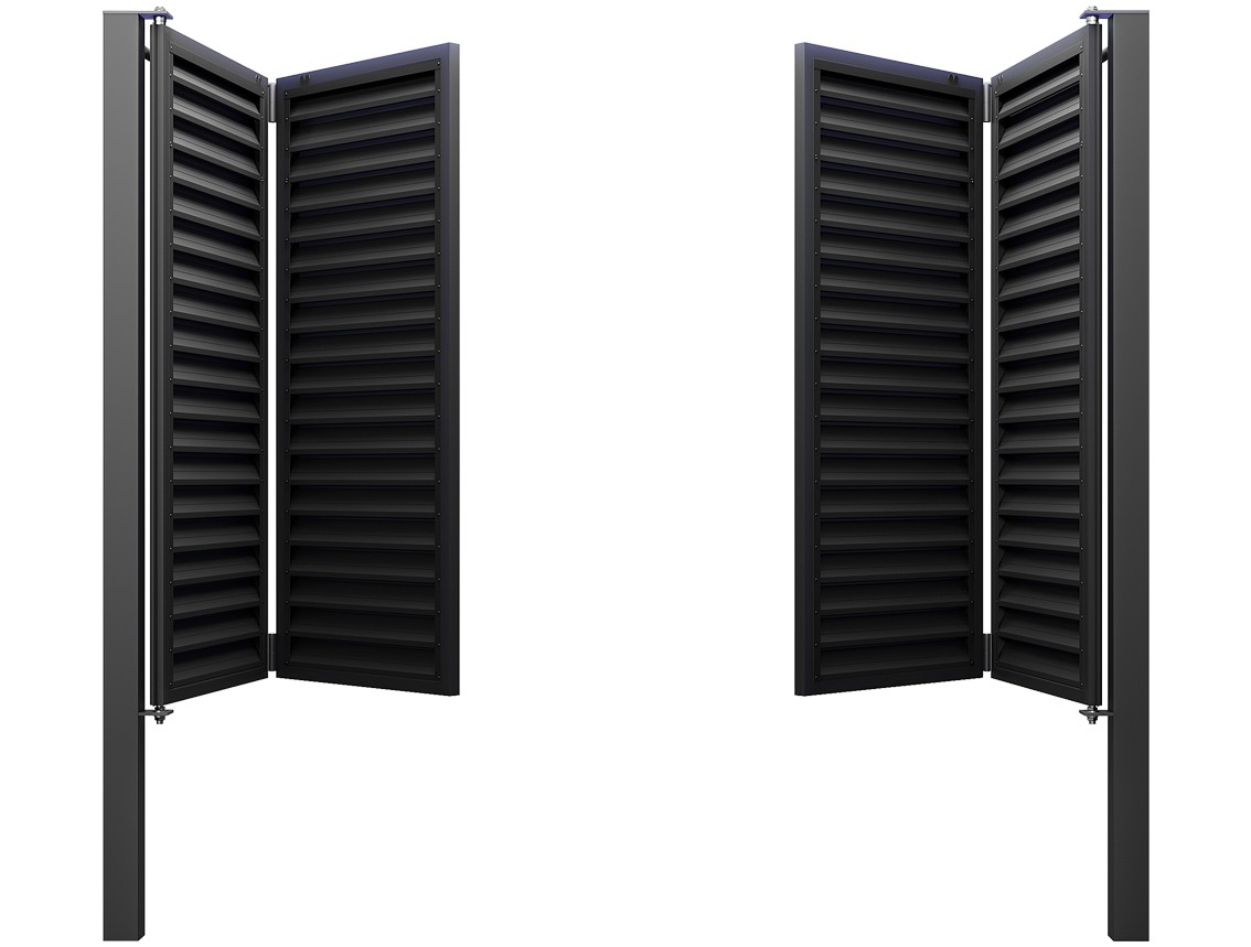 Custom Louvered Bi-Folding Gate