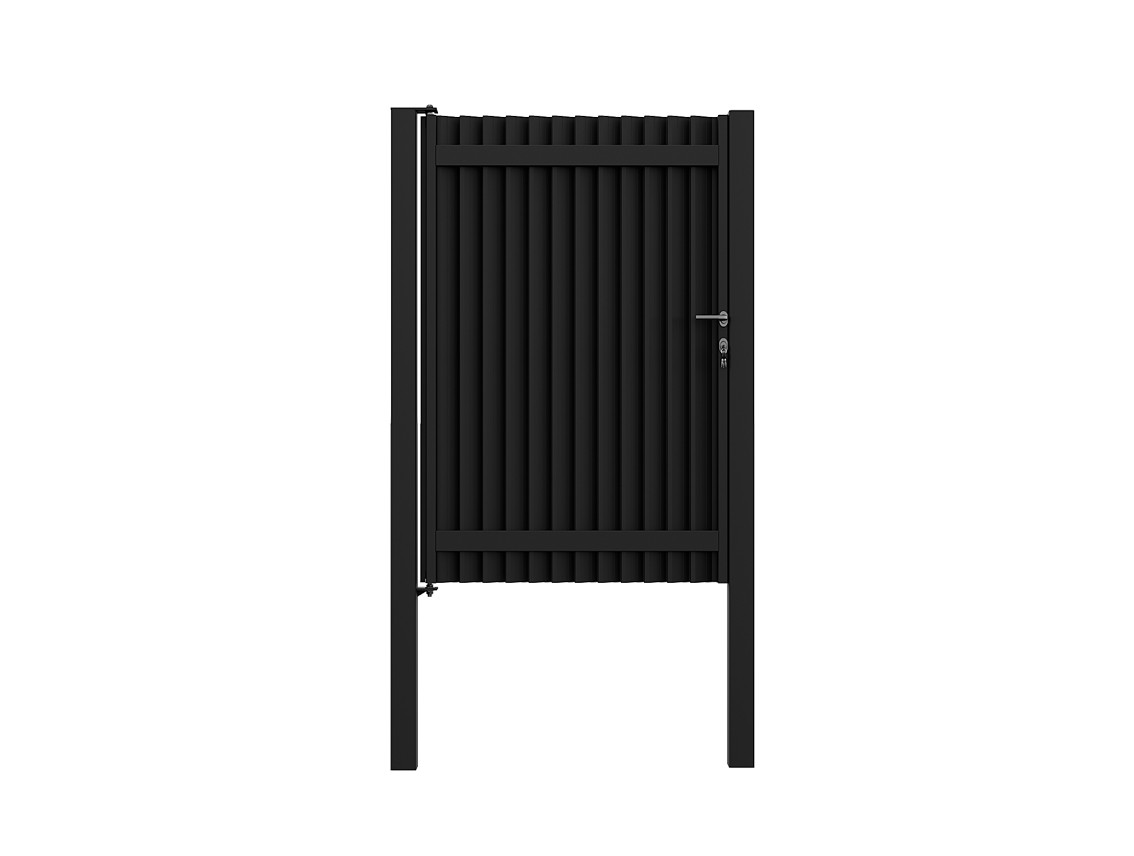 Vertical Louvered Pedestrian Gates with Posts
