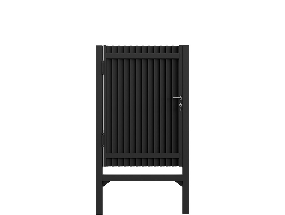 Vertical Louvered Pedestrian Gates - Vertical Louvered Pedestrian Gates in H frame
