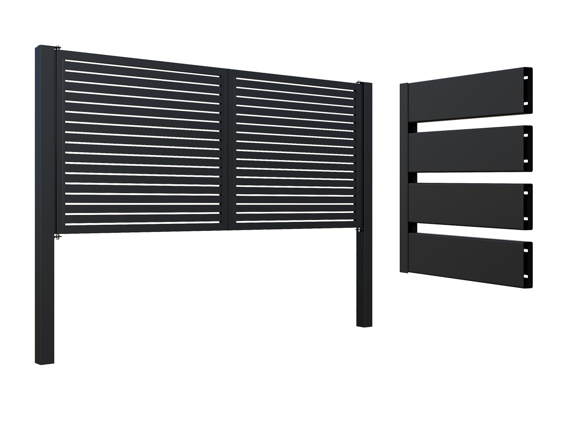 Horizontal Slat Swing Gates with Posts