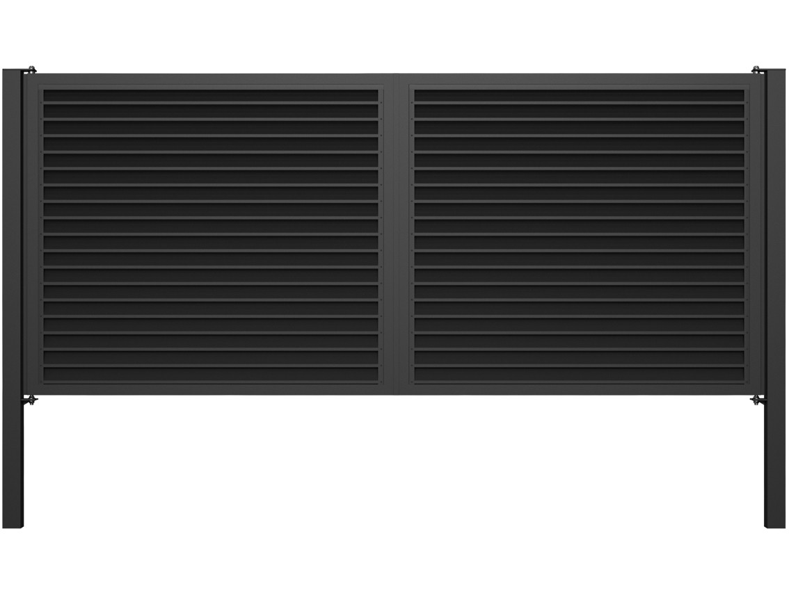 Louvered Swing Gates - Louvered Swing Gates with Posts