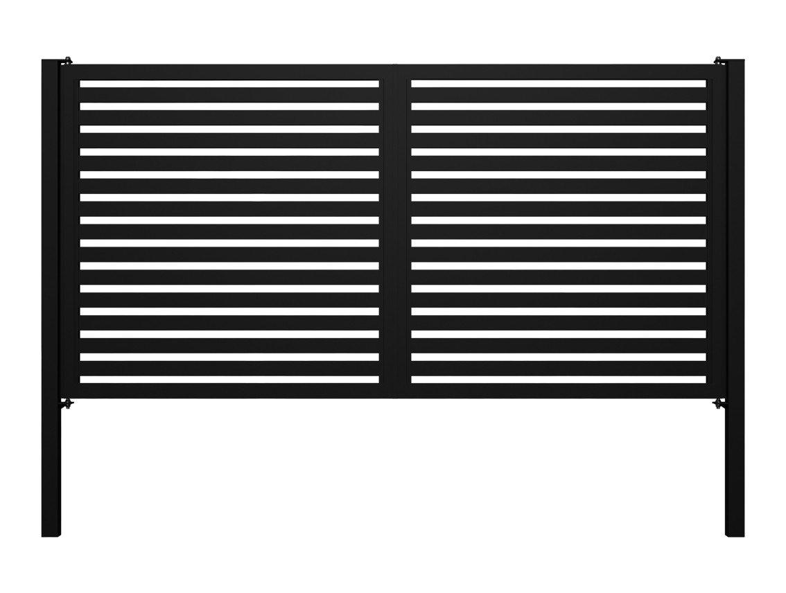 Horizontal Slat Swing Gates - Custom Horizontal Slat Swing Gates