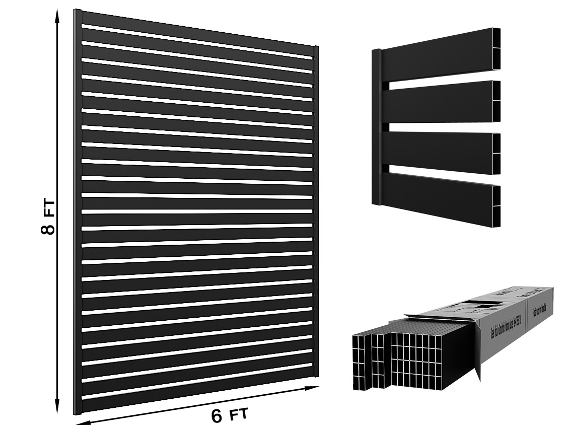 Aluminum Horizontal Slat 80 mm Fence - Horizontal Slat 80mm Fence