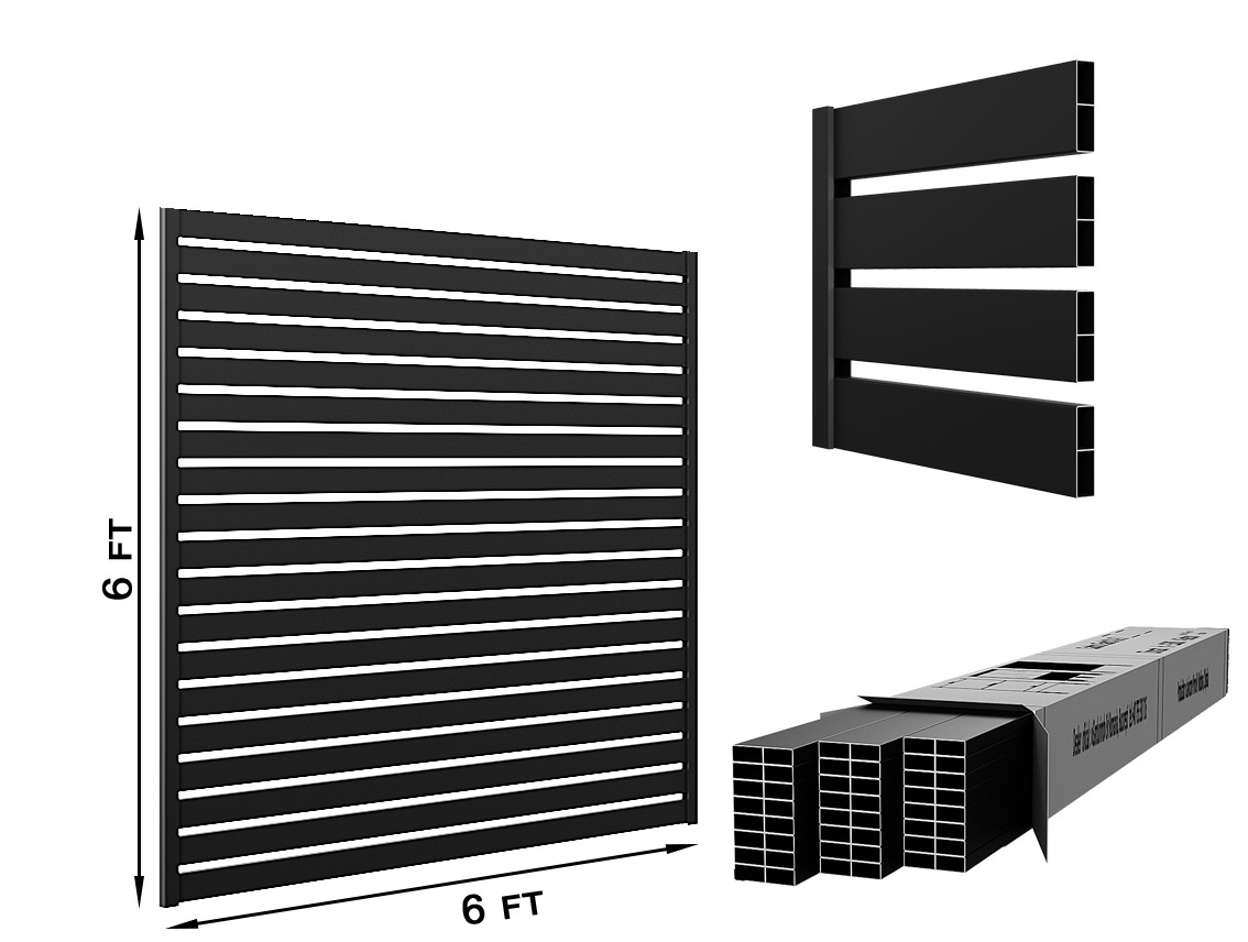 Aluminum Horizontal Slat 80 mm Fence - Horizontal Slat 80mm Fence