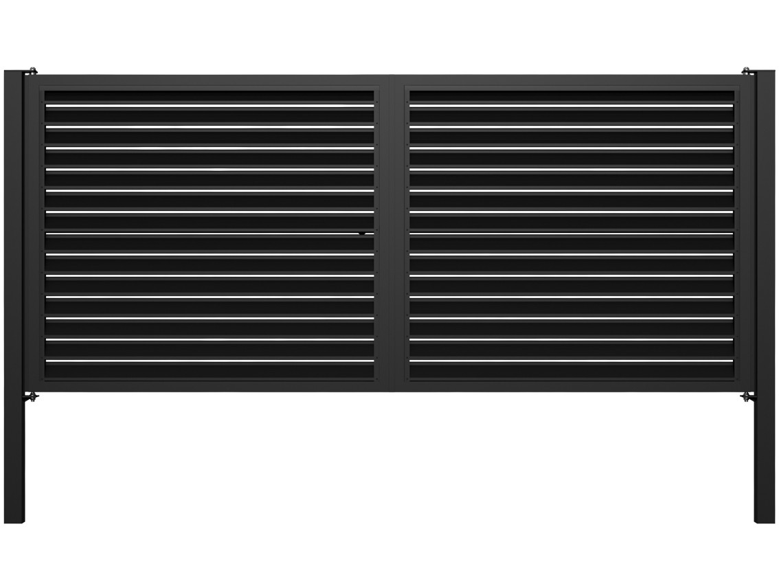 Horizontal Slat Swing Gates - Custom Horizontal Slat Swing Gates